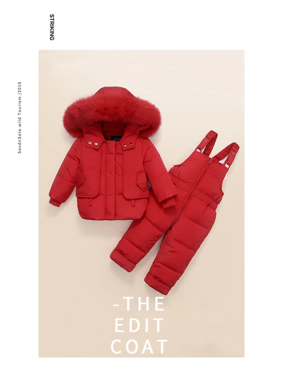 A15 зимняя куртка унисекс для маленьких мальчиков комплект со съемной шапкой и штанами детская одежда для девочек пальто для малышей Размер 12m От 2 до 3 лет