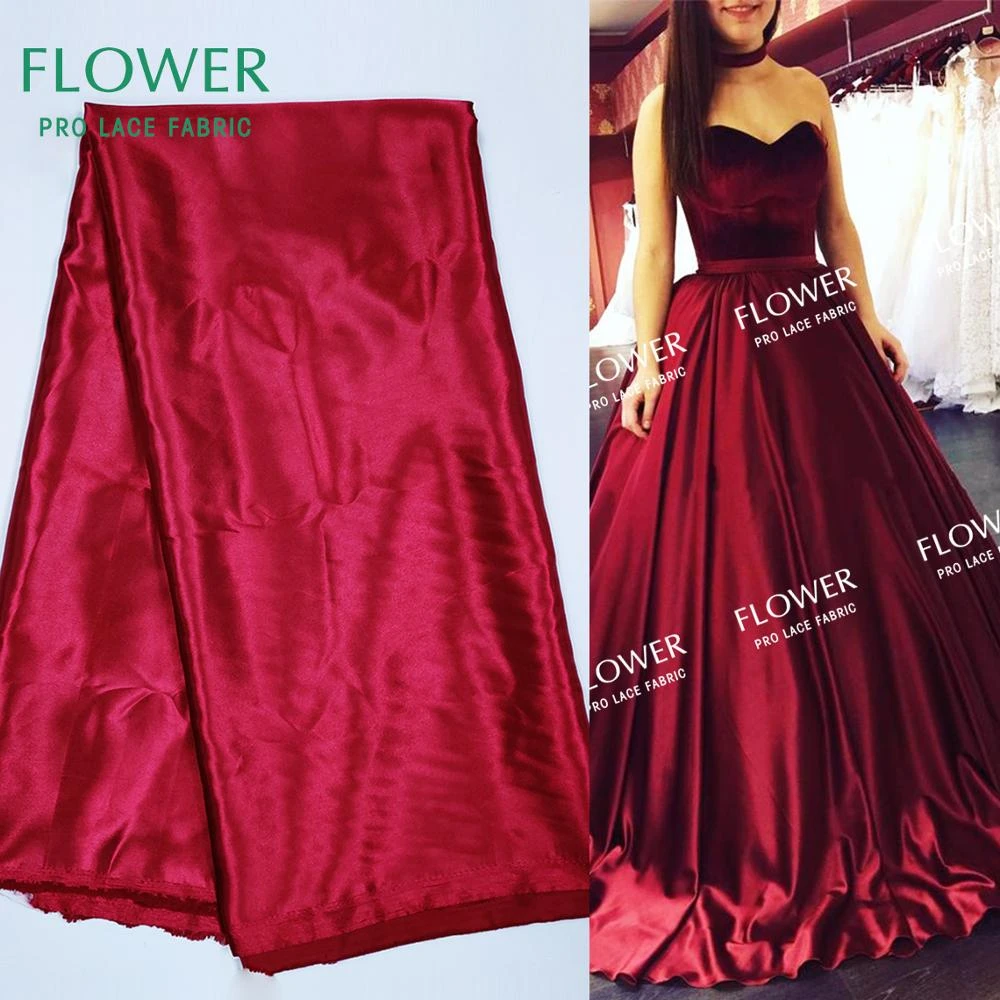 5 Yards Satin Lace Fabrics For Traditional Wedding Bride Dresses Lining Laces Material Nigerian African Wine Red Satin Fabrics Lace Aliexpress