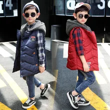 Autumn And Winter New Style Childrenswear BOY'S Casual Sleeveless 96 Labeling Waistcoat Middle And Large Children Thick Wai