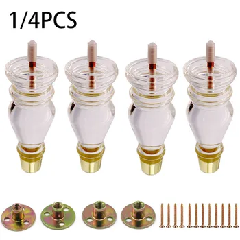 

1/4PCS Furniture Transparent Foot Crystal Foot Dining Chair Foot Plexiglass Sofa Leg Cabinet Foot Bed Foot Furniture Accessories