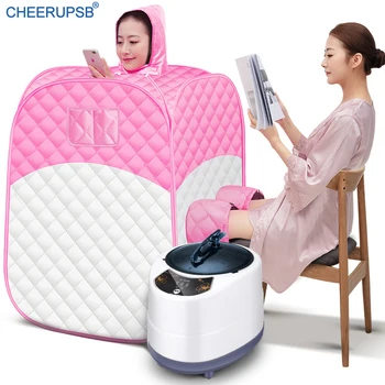

Portable Home SPA Sauna Body Steam Beauty Slimming Shower Room Modern Luxury Bath Set Heater Saunas Full Set Massage Bag Cabin