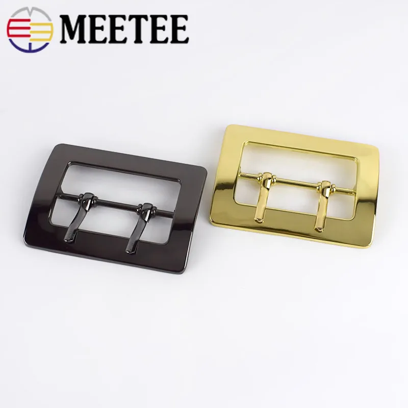 Meetee 2/4/10 шт. 50 мм металлический двойной штифт пряжки пальто Декор пряжки ремня DIY сумка Регулировка ремешков крюк фурнитура для чемоданов аксессуары