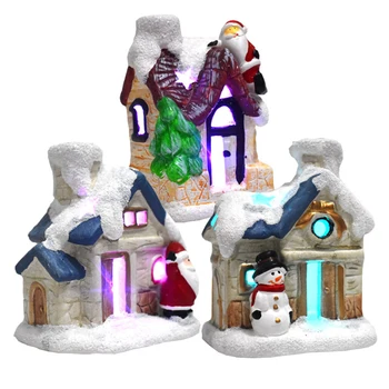 

Christmas Scene Village Houses Town With Warm White Led Light Battery Operated Christmas Ornament Holiday Gifts