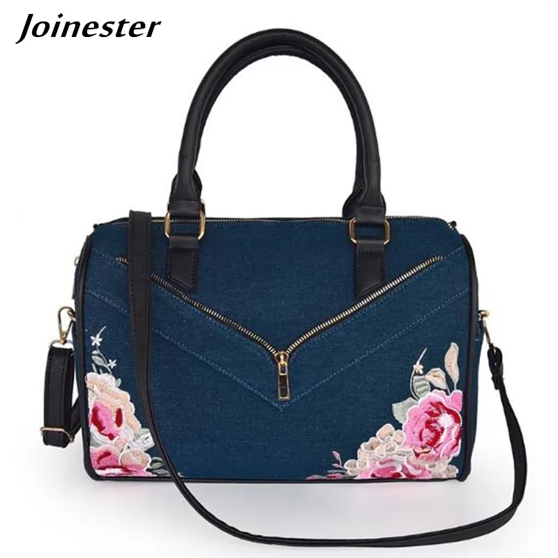 

Bags for Women 2019 Denim Shoulder Bag Casual Handbags and Purses Ladies Messenger Bags Retro Embroidery Woman Hand Clutch Bag