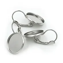 LOULEUR 10 шт./лот Нержавеющая сталь 8/10/12/14/16/18/20 мм Пустой Французский рычаг Серьги лоток Кабошон Камея База ювелирные изделия