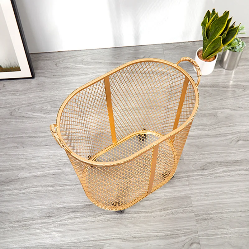 

Nordic Wrought Iron Dirty Clothes Storage Basket Toy Basket Bathroom Clothes Storage Dirty Clothes Household Finishing Basket