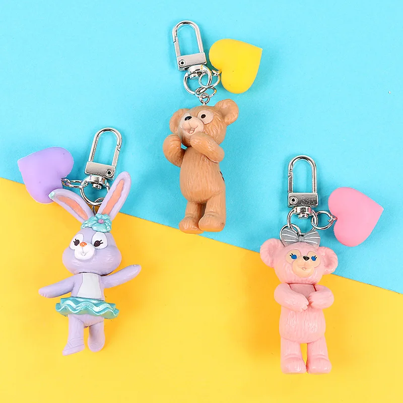 

2019 New Arrival 3D rabbit cub Keychain Cute Key Ring for Women Girl Kids Keychain Cartoon Doll Keychain Car Keyring Craft Gifts
