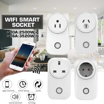 

US/EU/AU WiFi Smart Socket Remote Control AC 110-220V 10A Smart Plug Wireless Socket Outlet Home Energy Monitor