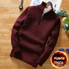 Suéter grueso de lana para hombre, Jersey cálido de cuello alto con media cremallera, suéteres de lana de punto ajustados para invierno ► Foto 2/5