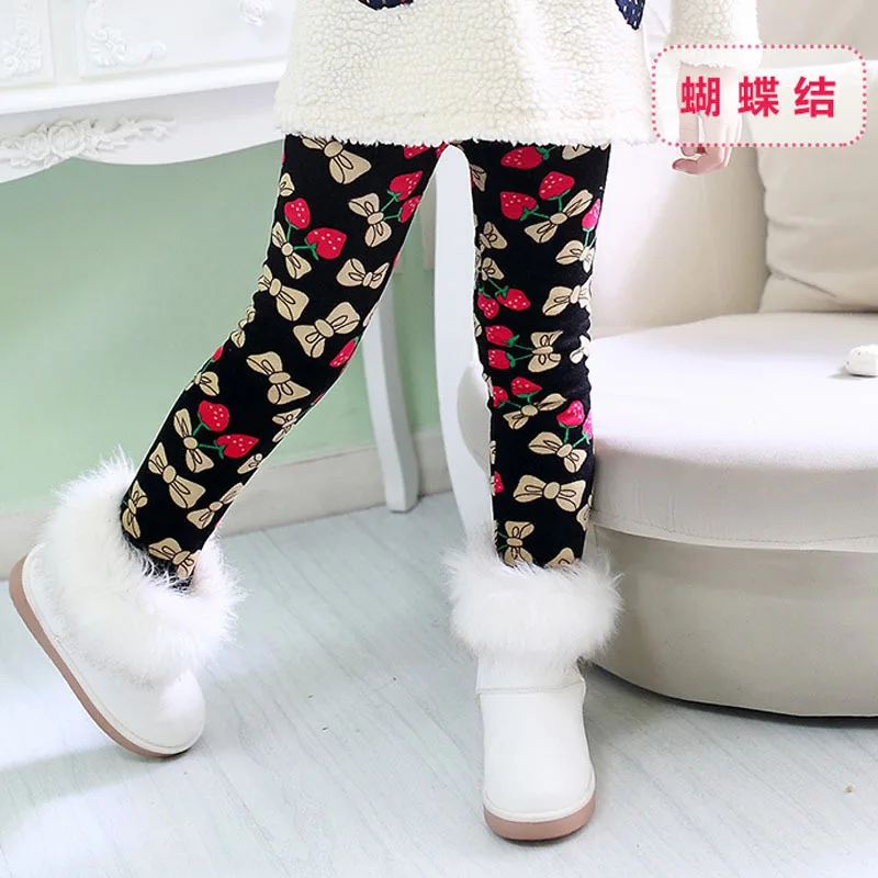 Осенне-зимние AliExpress с гусеничным принтом; ebaywish; Лидер продаж; леггинсы для девочек; теплые штаны для детей среднего и большого размера