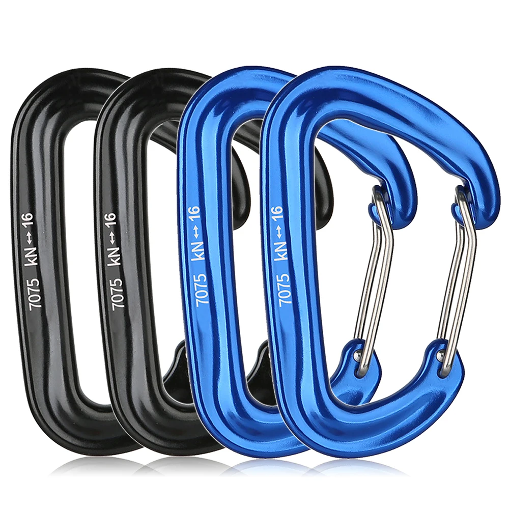 

4 PCS 16KN Outdoor Carabiner Clips Climbing Mountaineering Carabiners Hook Keychain Heavy Duty Hammocks Camping Equipments tools