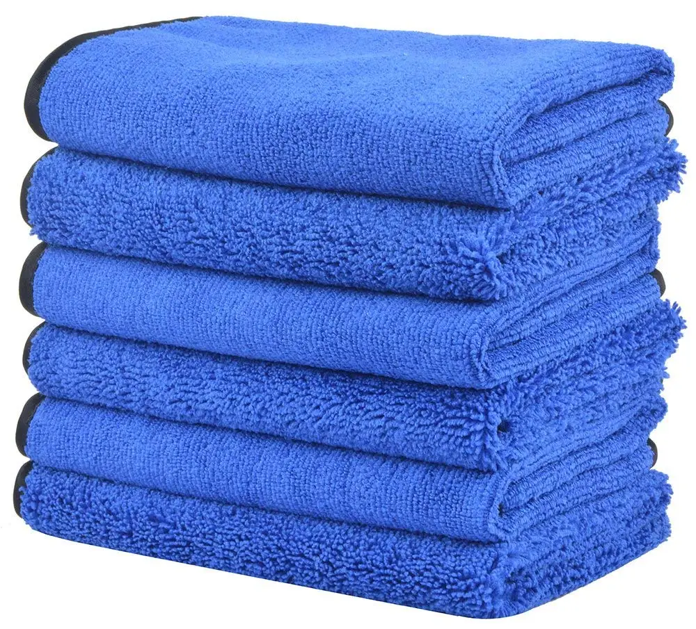 Ultra Thick Microfiber Cleaning Cloths Auto 1000gsm Detail Towels 16x16" 2 Pack 