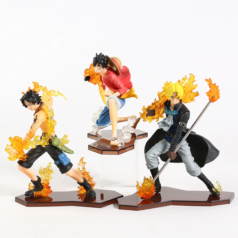 Аниме One Piece Attack Styling Luffy + Sabo Ace ПВХ Фигурки коллекционные модели игрушек 3