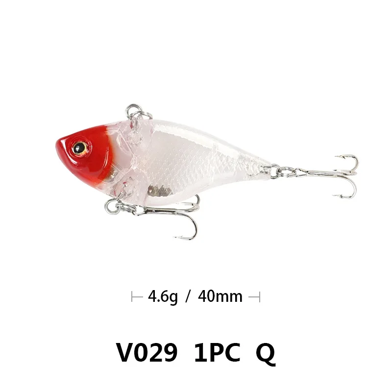 Fishing Lure VIB ratlin and vib for winter hard bait lures 3d 40mm 4.6g sinking all depth pike seabass isca artificial V029 - Color: Q