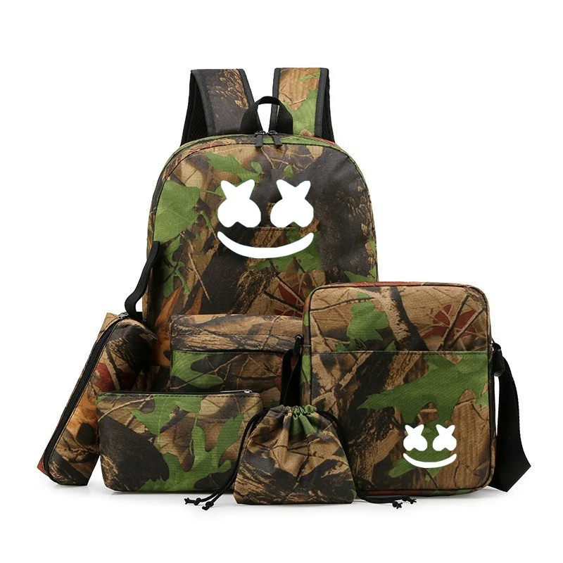 BPZMD 5 шт./компл. DJ Зефир школьная сумка, комплект для подростков, для мальчиков и девочек, рюкзак для школьников световой Анти-кражи Рюкзак Back To School - Цвет: CG5310