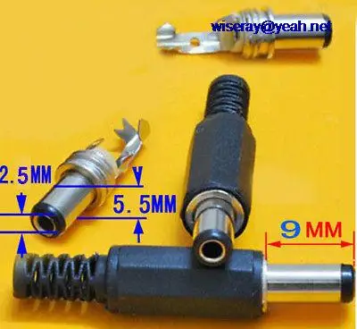 DHL/EMS 500 шт CCTV зарядное устройство 9 мм 5,5 мм 2,5 мм DC разъем питания Socket-A8