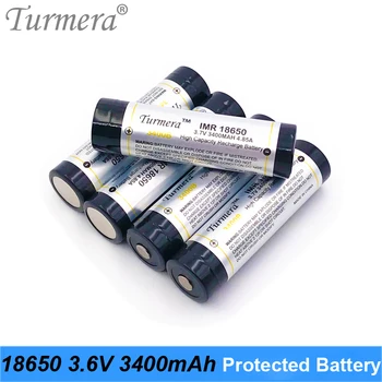 

Turmera 18650 3400mAh NCR18650B 3.7V Protected Rechargeable Lithium Battery 2MOS BMS for 18650 Flashlight and Headlamp 5Pieces O