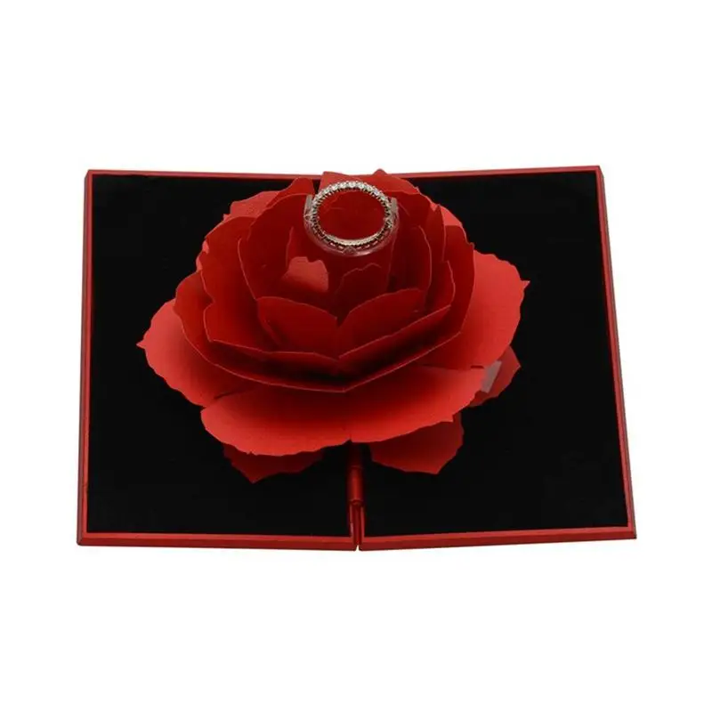 Вращающаяся Роза кольцо коробка высокого качества подъемная шкатулка для ювелирных изделий Грация предложение белая коробка для драгоценностей подарок