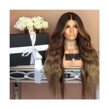 Длинные волнистые вьющиеся парики Омбре синтетические парики термостойкие парики для женщин