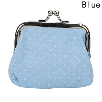 

New Cute Coin Purse Women Lovely Flower Printing Polka Dots Cotton Coin Wallet Fabric Metal Button Coin Purses