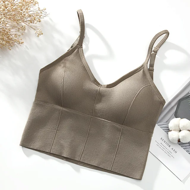 U-shaped Back Bra Tube Top Women Crop Top Daisy Pattern Sexy Lingerie Bra Sports Fashion Street Top brown