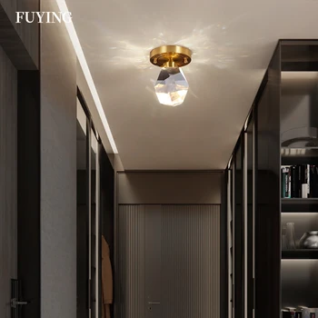 

Modern Crystal LED Ceiling Lamp 5.5W Three Colors Dimming Pendant Light Living Room Corridor Aisle Balcony Lights Indoor Light