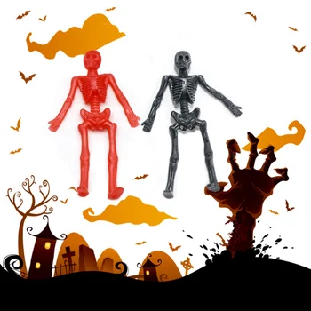 

50Pcs Scary Stretchy Skeleton Model Skeleton Man Toys Halloween Skull Man Toys Funny Soft Toys for Girl Boy (Random Color)