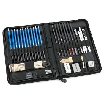

40pcs Professional Sketching Drawing Pencils Kit Carry Bag Art Painting Tool Set Student Black for Drawing Sketching and Writing