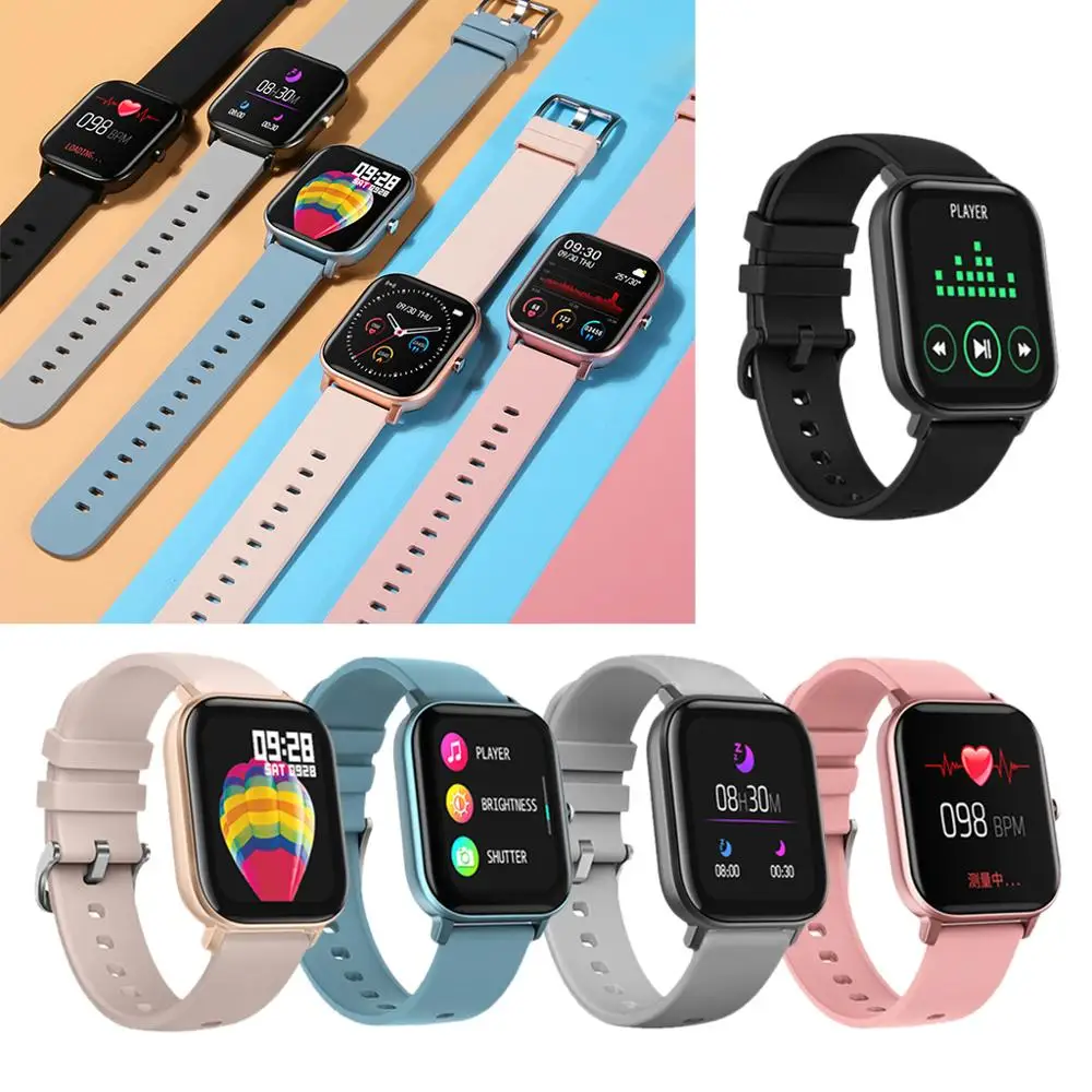 IP67 P8 Smart Watch Wristband Men Women Sport Clock Fitness Heart Rate Monitor Sleep Monitor Smartwatch tracker for phone Color