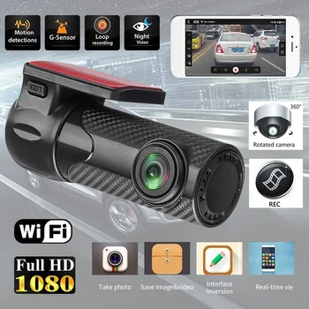 

Mini Car DVR Auto Registrar 170 Degree Dash Cam Wireless Car Truck Driving Recorder Dash Camera Camcorder Night Vision(WIFI)