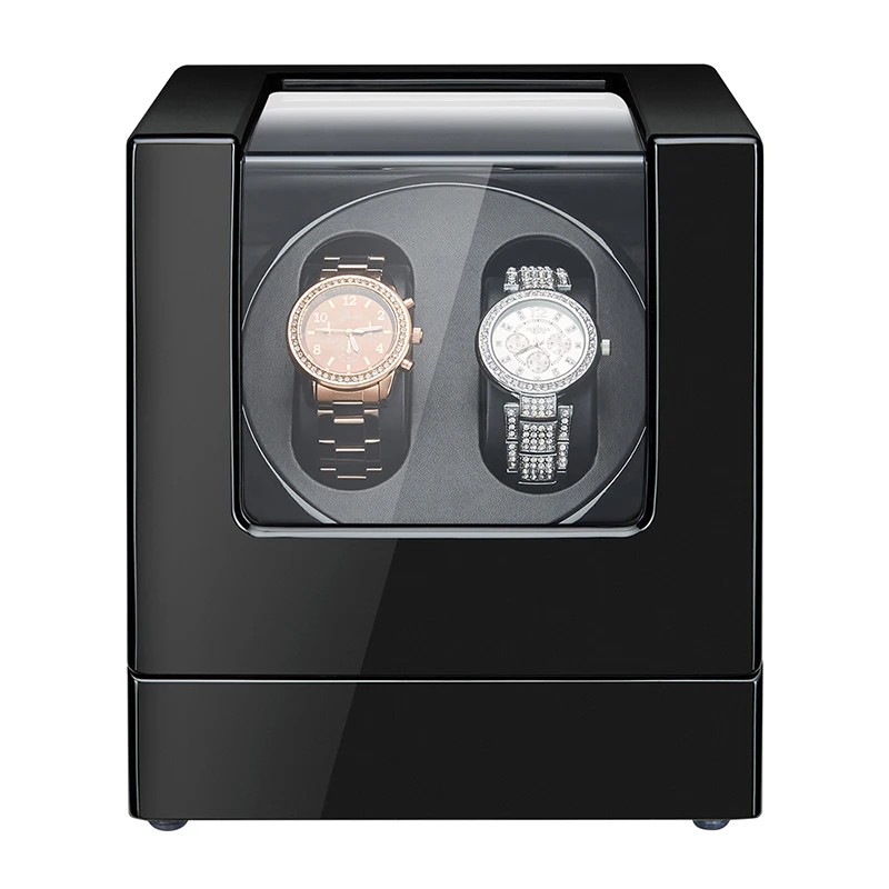 

JQUEEN Double Watch Winder Wooden Automatic Watch Winder Box for 2 Watches with Mabuchi Motor and Dual Power Supply