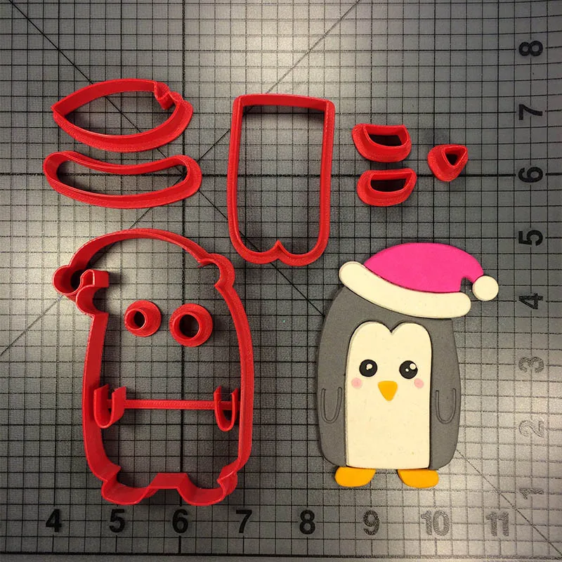 Счастливого Рождества животные Пингвин Кошка Собака Обезьяна 3d печать PLA пластик помадка печенья резак набор