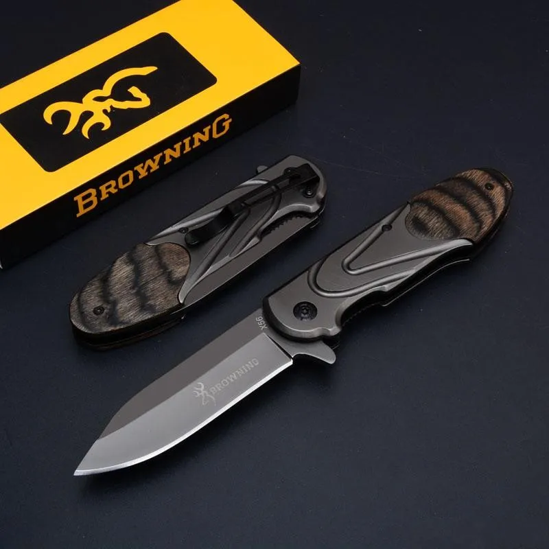 Быстрооткрывающийся тактический складной нож Browning серый титановый сталь +
