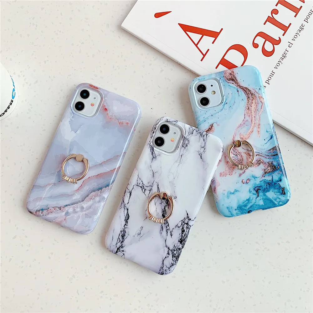 FLYKYLIN мраморный чехол для телефона iPhone SE 2020 11 Pro Max XR X XS 7 8 6S Plus с кольцом держателем