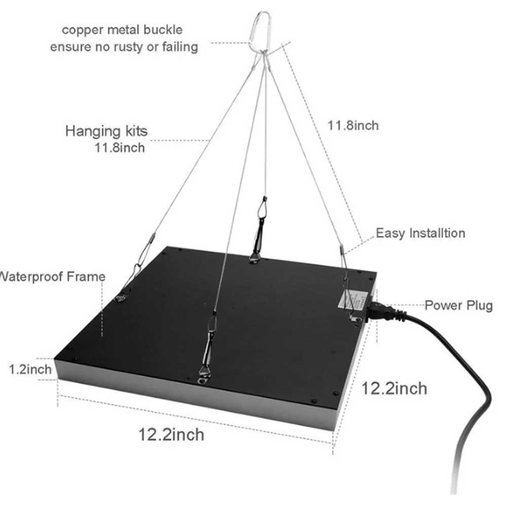 High Brightness Plant Lamp Full Spectrum Grow Light Panel Energy Saving Indoor Led Grow Light Eco-Friendly Vegetables Flower