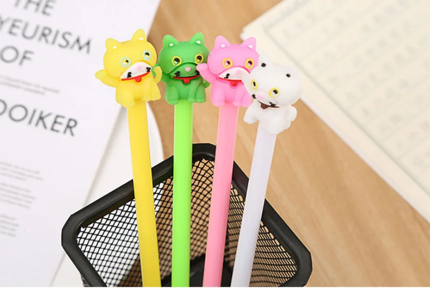 4 шт., гелевая ручка с изображением из мультфильма Lucky Cat, милая ручка с изображением кота для студентов, тестовая ручка, черная ручка с надписью для воды, офисные канцелярские принадлежности, школьные принадлежности