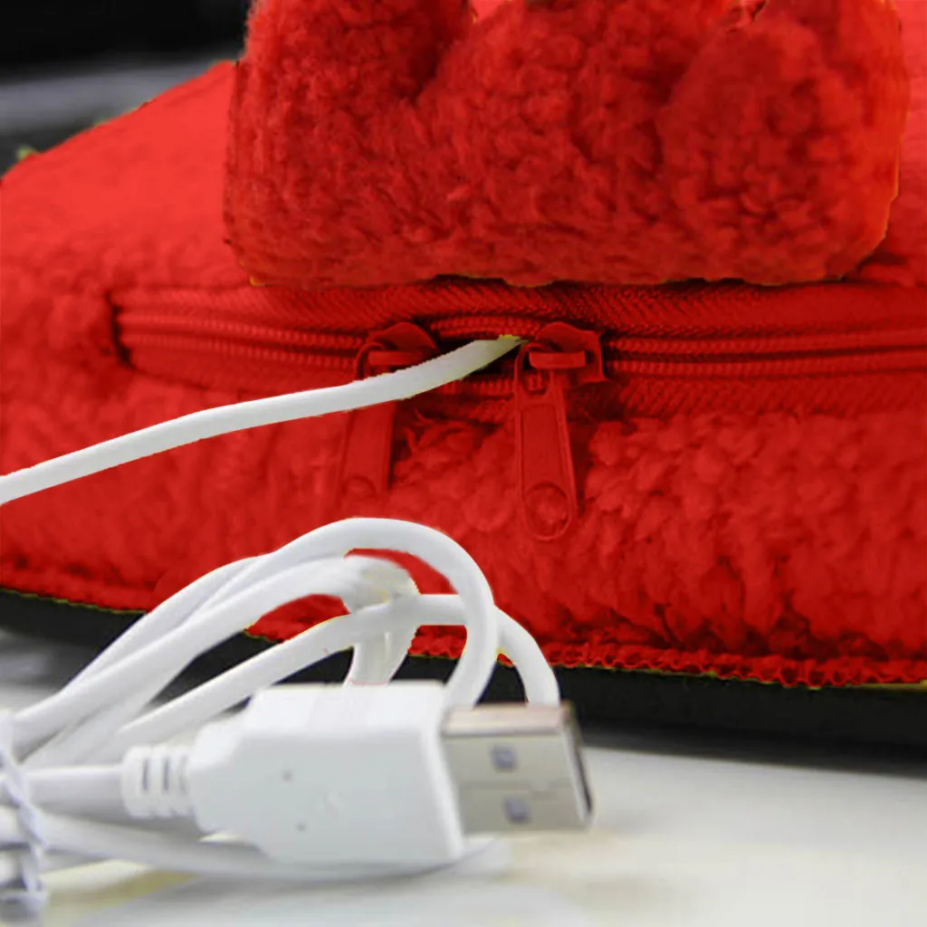 Usb коврик для мыши с подогревом, коврик для мыши, грелка для рук с защитой запястья, Теплая Зимняя Красная теплая мультяшная игровая подушка для животных, коврик