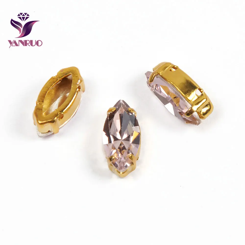 YANRUO, 4200, конский глаз, Необычные камни, золотой коготь, установка, основание, пьедестал, стекло для рукоделия, ювелирное изделие, швейные бусины, алмаз - Цвет: Light Rose