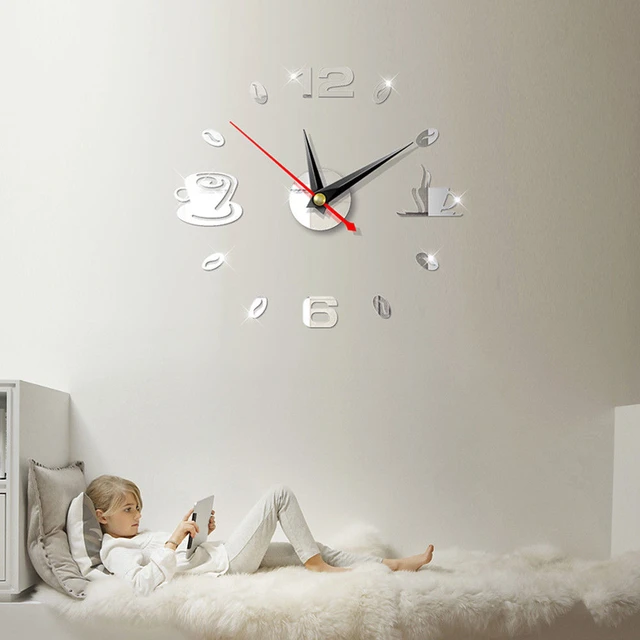 3D grande orologio specchio adesivo da parete grande orologio adesivo casa  soggiorno camera dei bambini camera da letto cucina Decor regalo unico  carta da parati fai da te - AliExpress