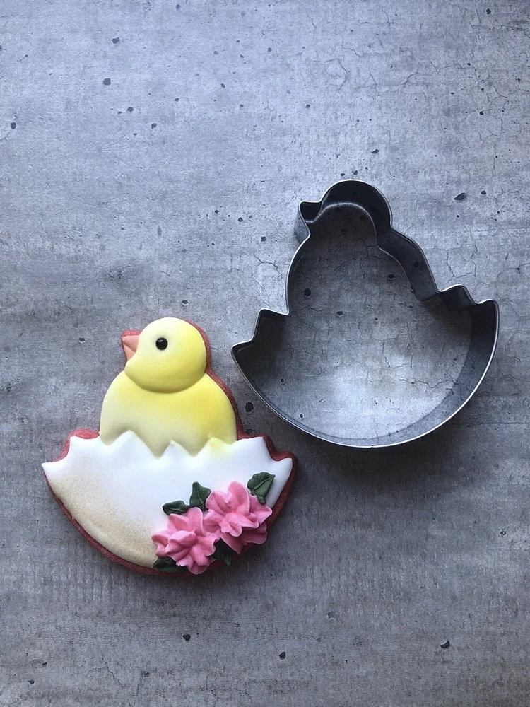 Spring Easter Cutters 3pcs Egg Hatching Chick Chick Biscuit Fondant Pastry Bread Stainless Steel Large Size Cooki Mold
