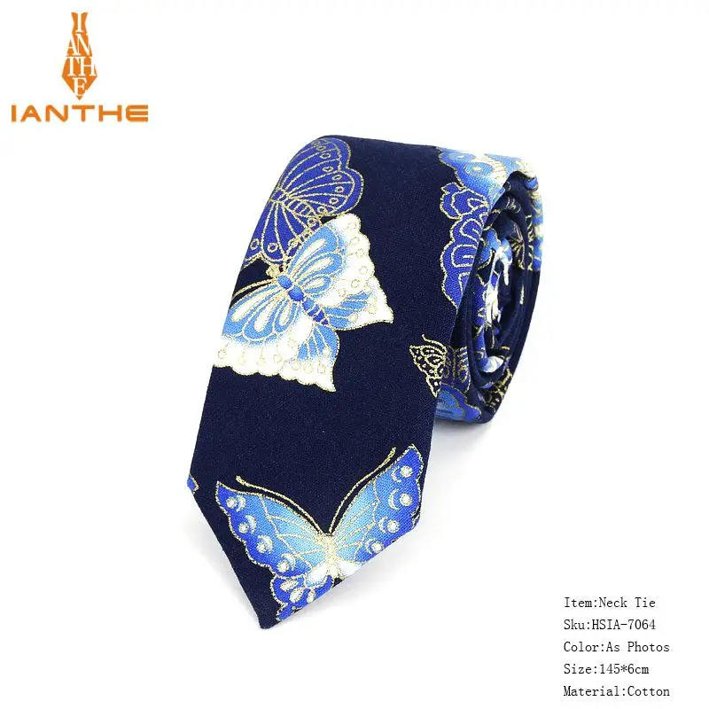 Цветочные Галстуки бренд для мужчин повседневный костюм хлопок галстук 6 см ширина Gravata Модные мужские галстуки с принтом и галстуком-бабочкой свадебные галстуки - Цвет: Photo Colors
