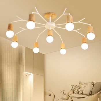 

Led Ceiling Light Modern Lamp Living Room Lighting Nordic led Ceiling Lamp Bedroom Study Solid Wood Ceiling Lighting