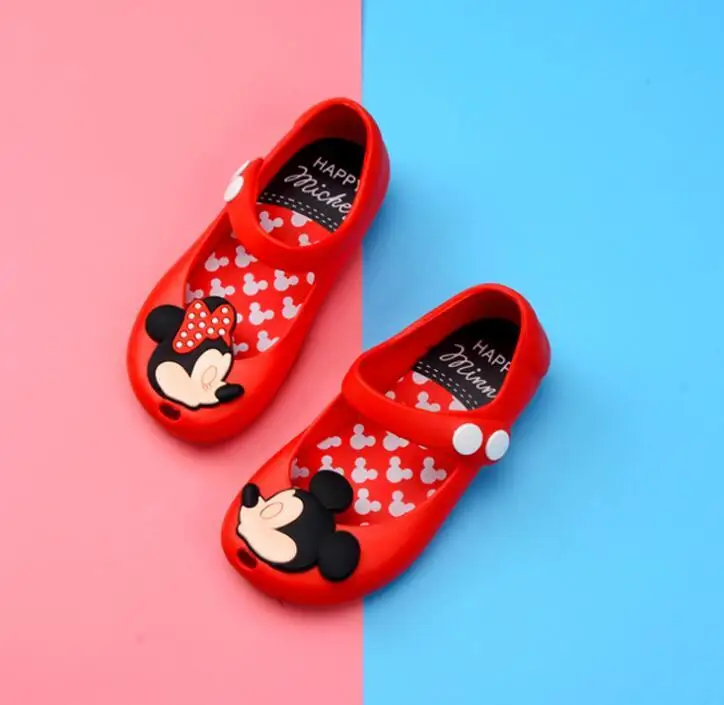 Kids Girls Sandals Crystal Jelly Shoes Sandals Infants Minnie Mickey Children Cute Baby Girl Sandals 13-17cm