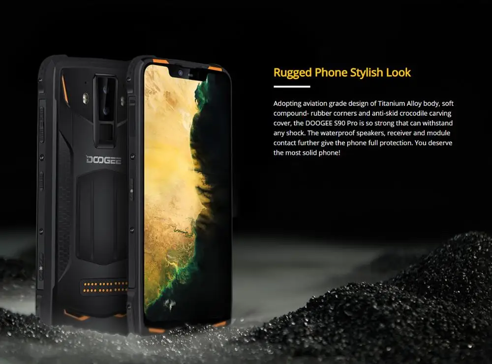 Телефон DOOGEE S90 Pro IP69K водонепроницаемый 6 ГБ 128 Восьмиядерный процессор Helio P70 экран