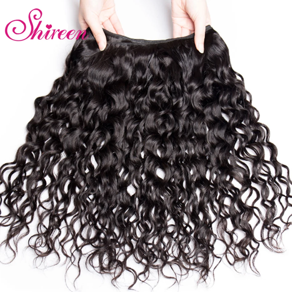Shireen волосы малазийские волнистые пучки с фронтальной Remy человеческие закрытием