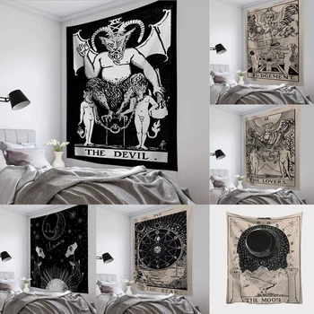 

Tarot Card Tapestry Wall Hanging mat 2019 Polyester Square Tapestry Wall Hanging Carpet Throw Mat for Home Bedroom Decoration