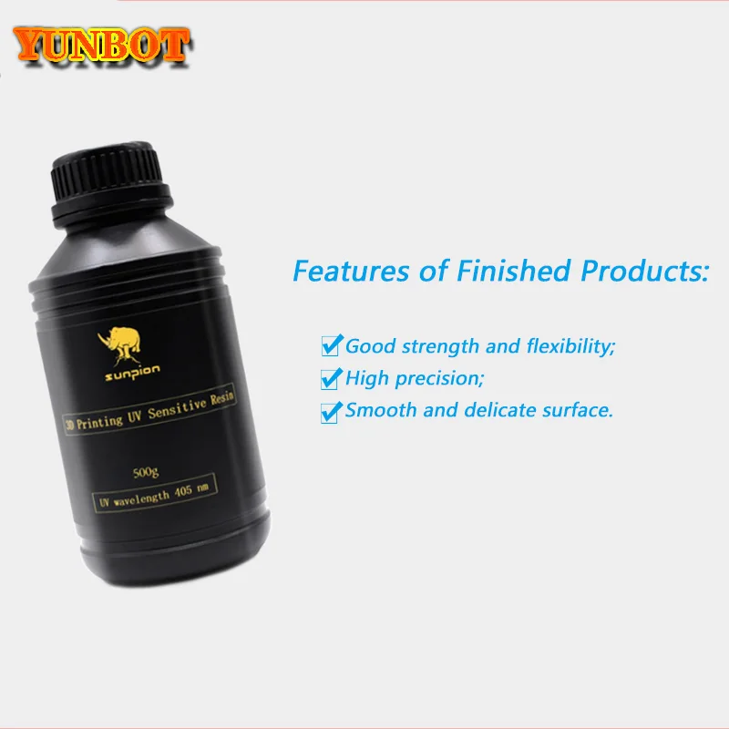 

YUNBOT 405nm UV Resin for Orange 10 & Orange 30 3D Printer Printing Material 500g/1KG Volume Compatible for Photon & Photon S