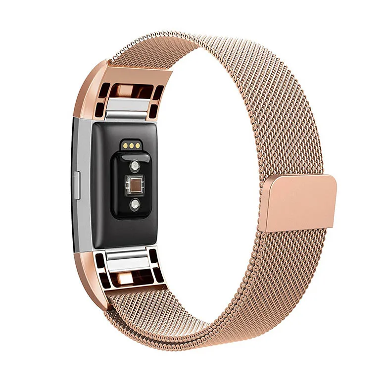 Металлический браслет из нержавеющей стали с петлей на для браслета FitBit Charge 2, сменный Браслет, для браслета FitBit Charge 2 s, аксессуары