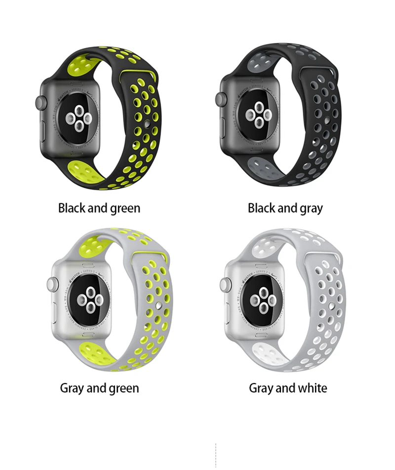 Мягкий силиконовый спортивный ремешок сменный Браслет для часов Apple Watch 42 мм 38