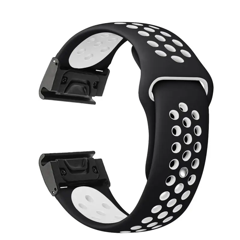 Black-white 22 мм Fenix 6 Quick Fit спортивный силиконовый браслет для Garmin Fenix 5/5 Plus/Forerunner 935/Instinct/Quatix 5 ремешок для часов - Цвет: Black-white